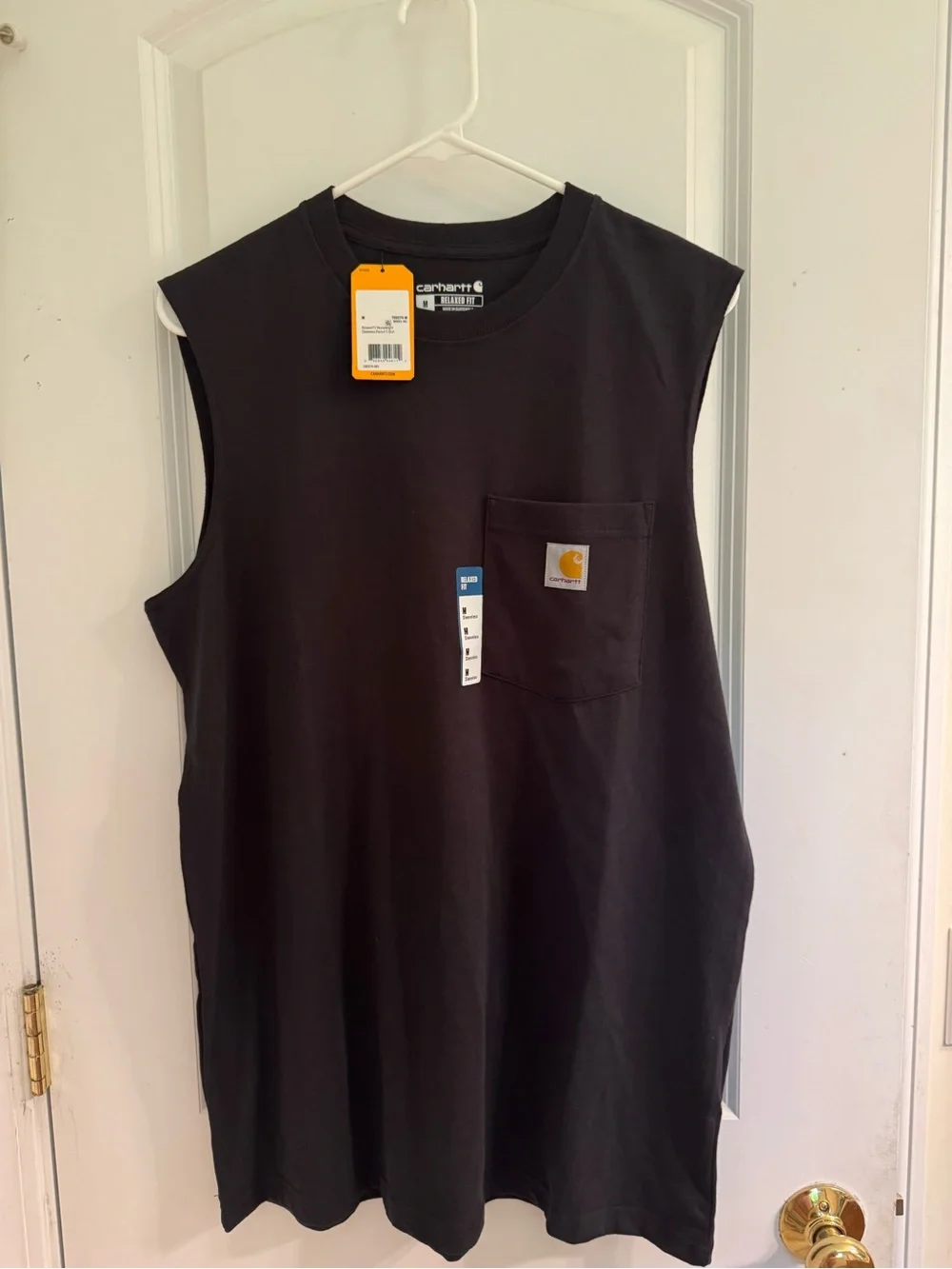 NWT Carhartt Men’s Black Sleeveless Work Pocket Tee